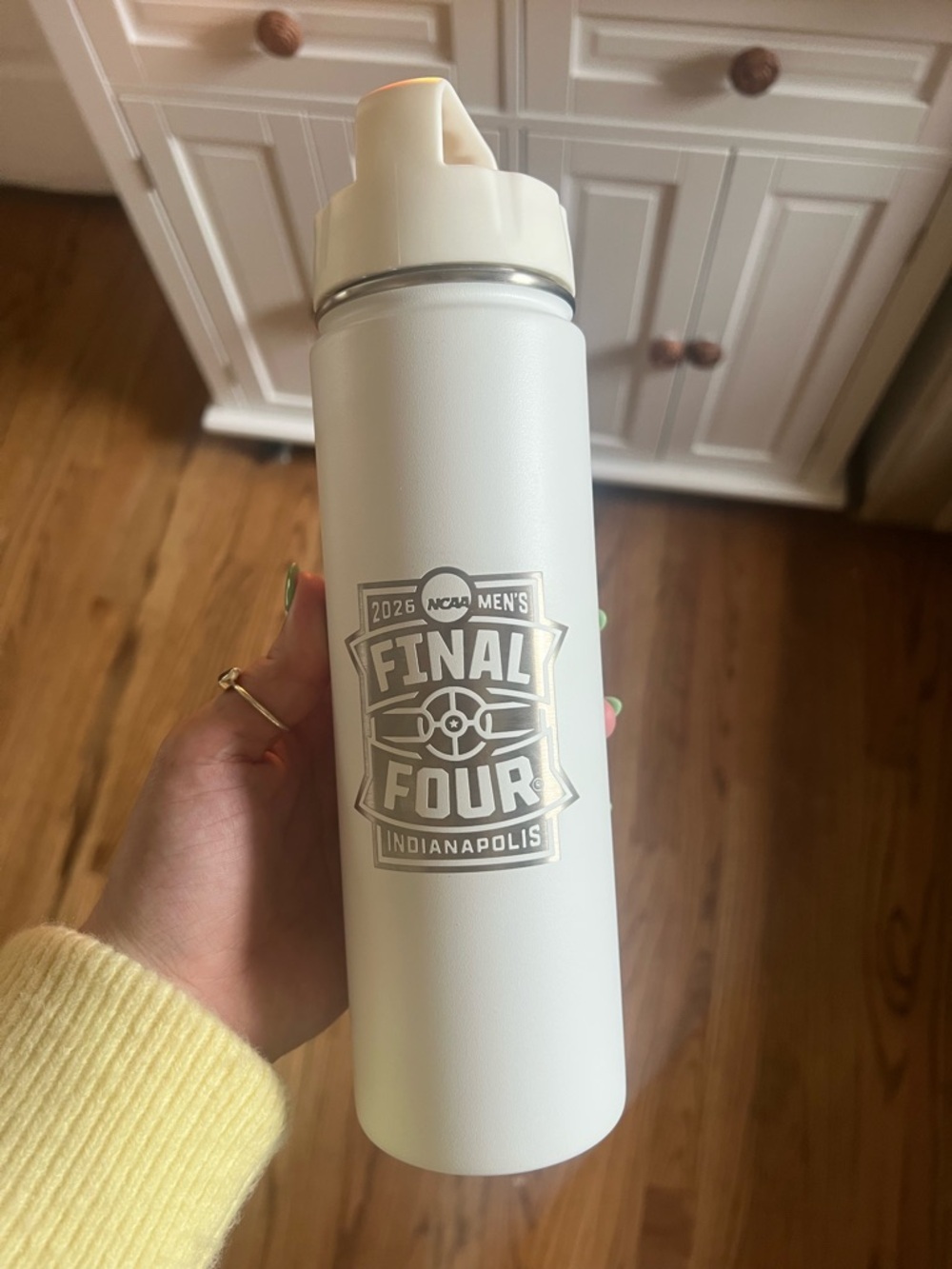 White Insulated 2026 Men’s Final Four Indianapolis Water Bottle